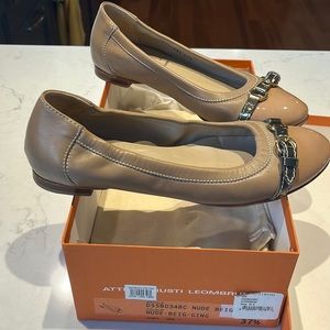 Gently used AGL nude size 37.5 - 8 flats.